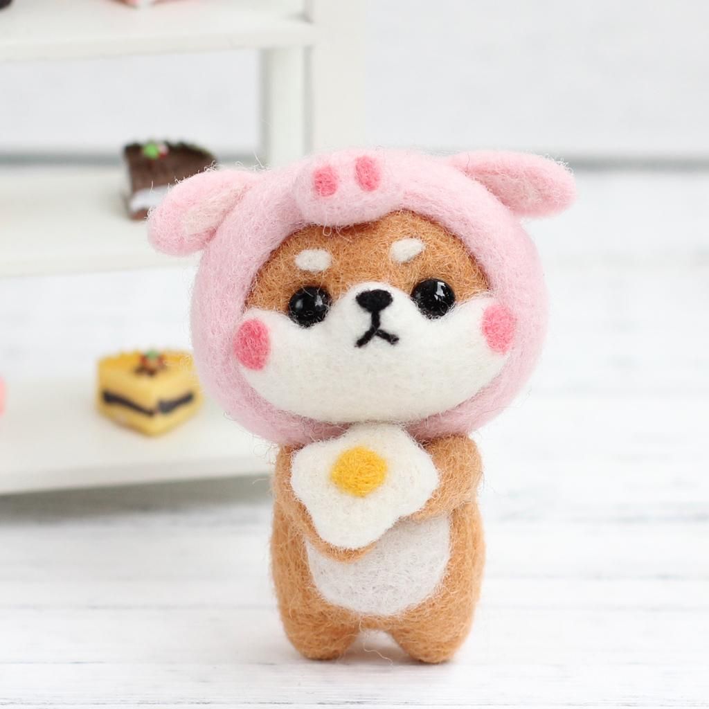 2 Sets Handmade Deer Dog Felt Craft Kit For Adult Beginners