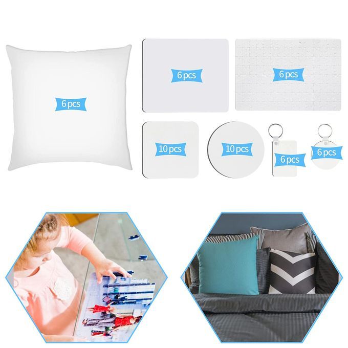 50Pcs Heat Transfer DIY Round Square Sublimation Blank Keychain For