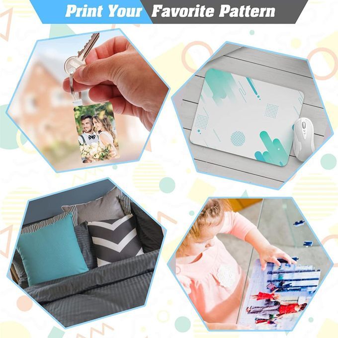50Pcs Heat Transfer DIY Round Square Sublimation Blank Keychain For