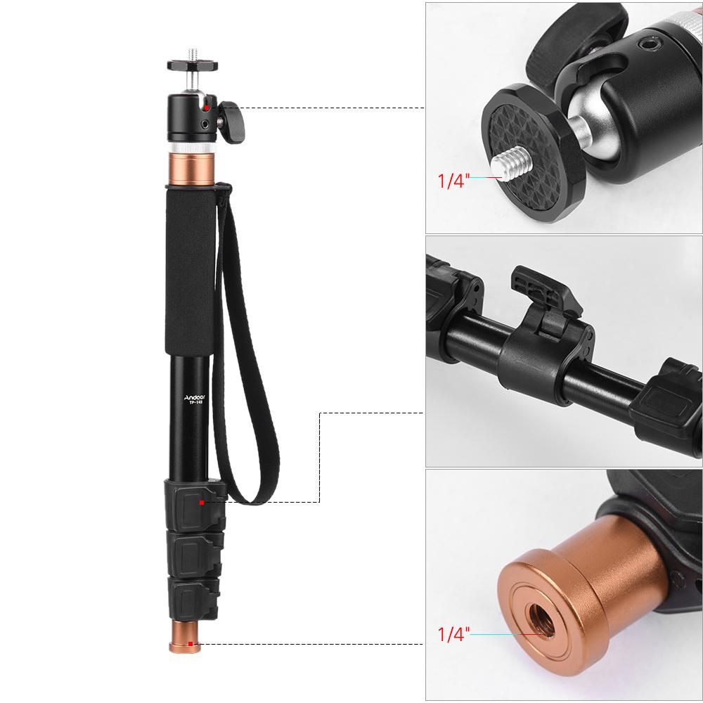 Andoer TP-148 94.6cm/37.2'' Adjustable Lightweight Monopod Unipod Microphone Boom Pole Max. Load 5kg for Camera & Microphone