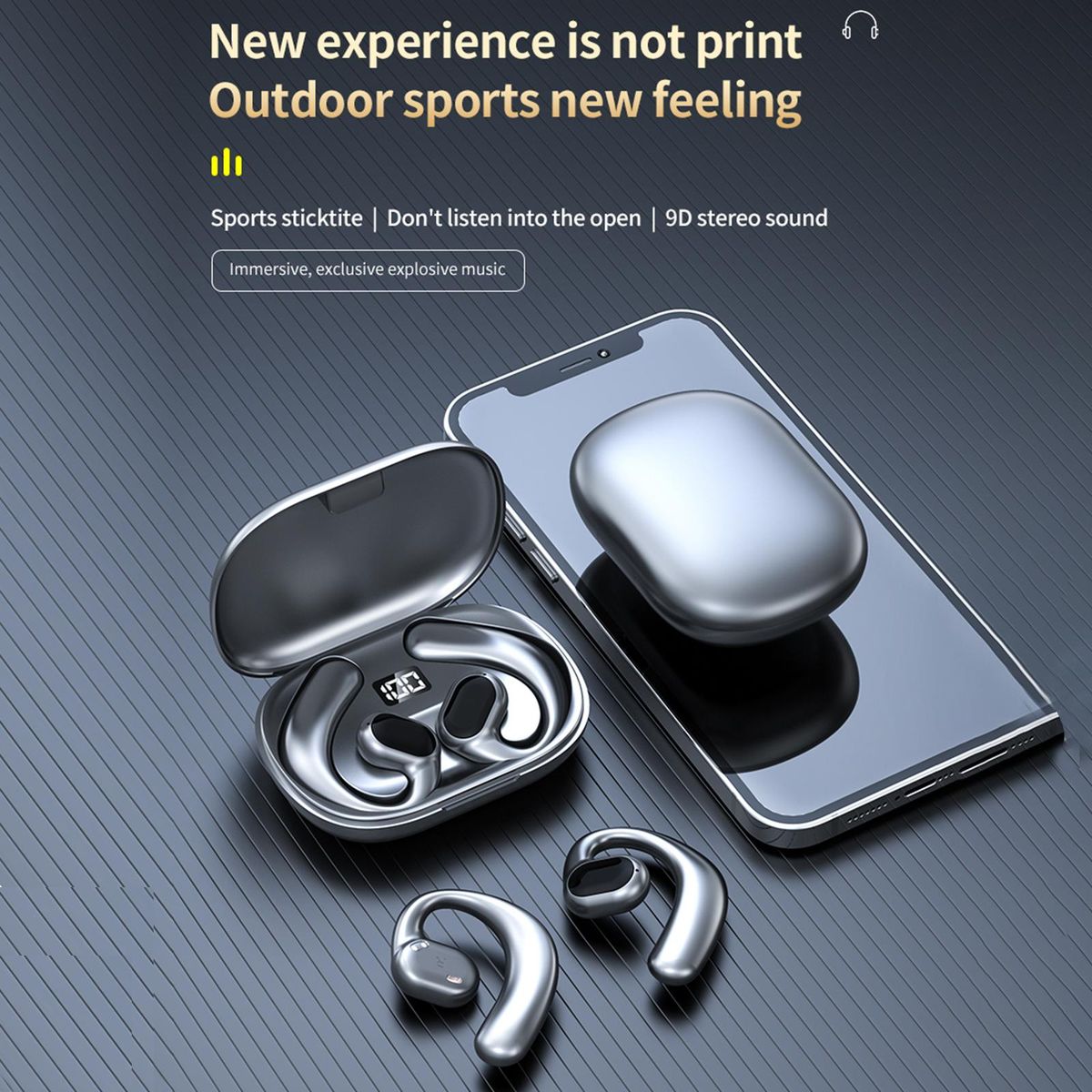 BT5.3 True Wireless Headphones with Microphone In-ear Music Earphone Noise Reduction Sport Headset Mini Earbuds