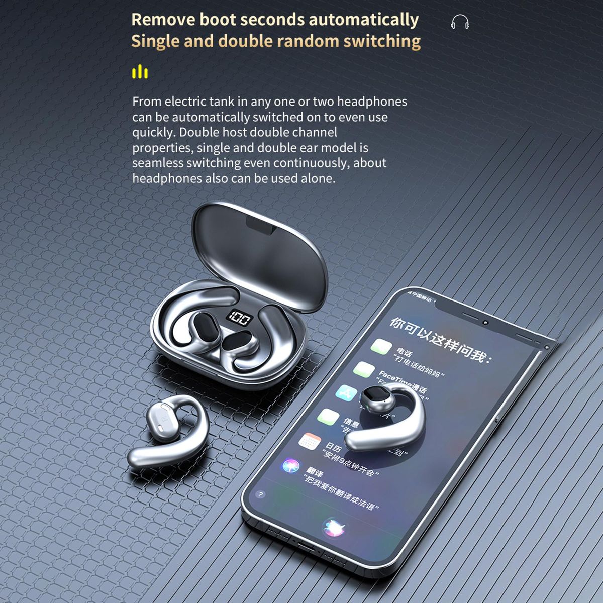 BT5.3 True Wireless Headphones with Microphone In-ear Music Earphone Noise Reduction Sport Headset Mini Earbuds