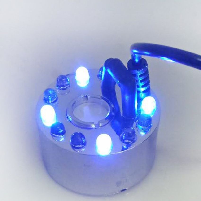 12 LED Lamp Mist Maker Fogger For Reptile Tank Water Fountain Pond