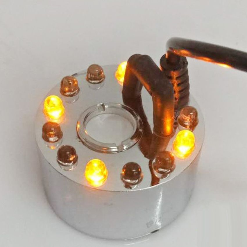 12 LED Lamp Mist Maker Fogger For Reptile Tank Water Fountain Pond