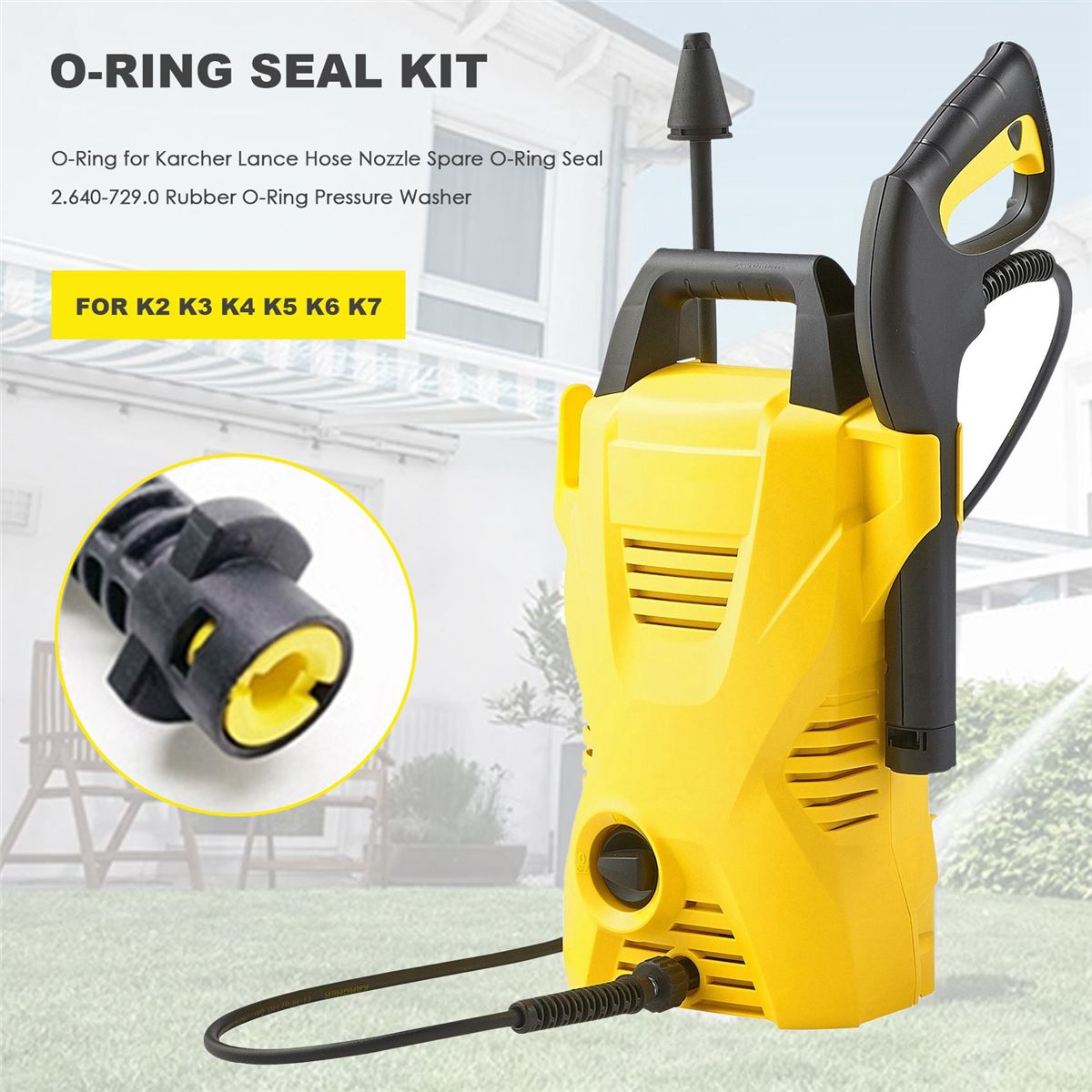 O-Ring for Hose Nozzle Spare O-Ring Seal 2640-7290 Rubber O-Ring Pressure Washer for K2 K3 K4 K5 K6 K7 A