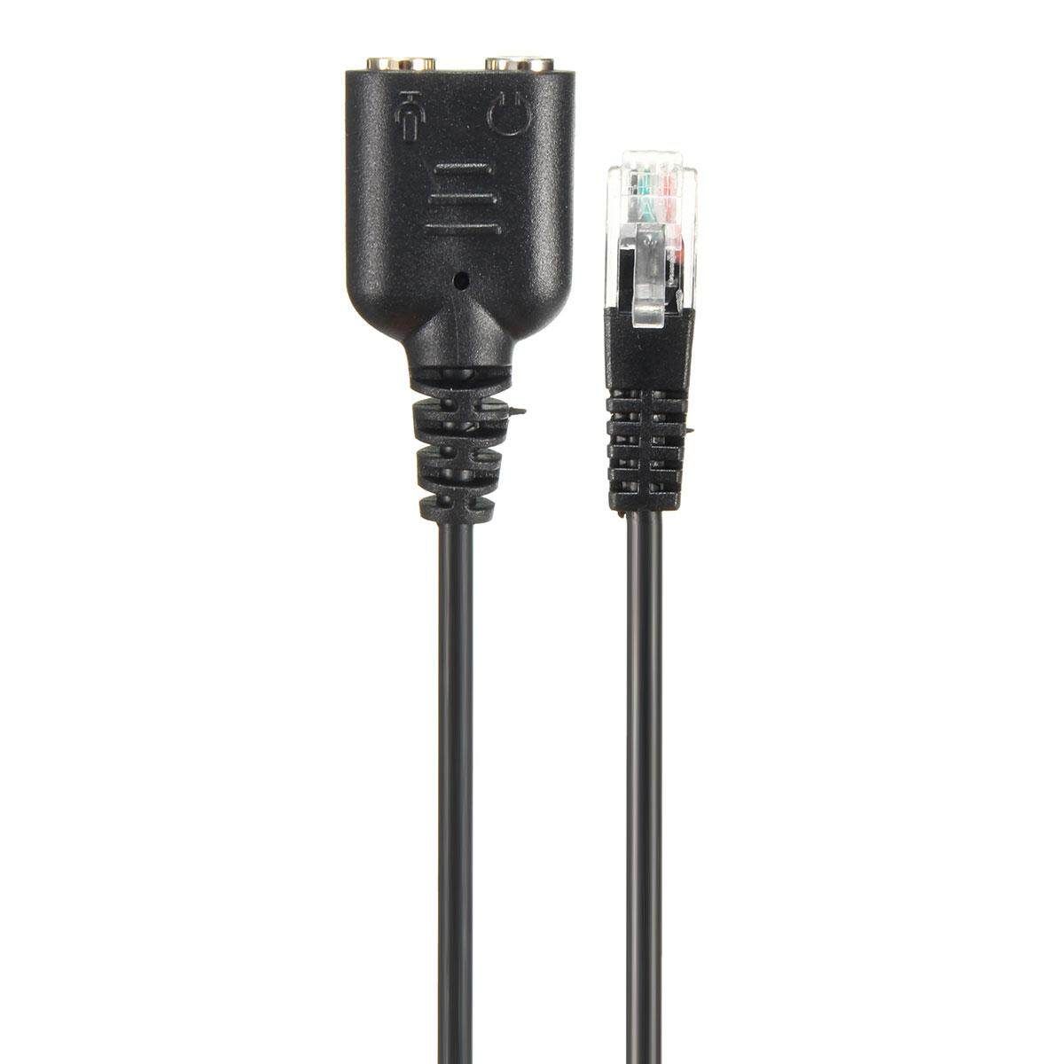 2* 3.5mm Headphone Female To RJ9 Plug Converter Adapter Audio Cable For Headset