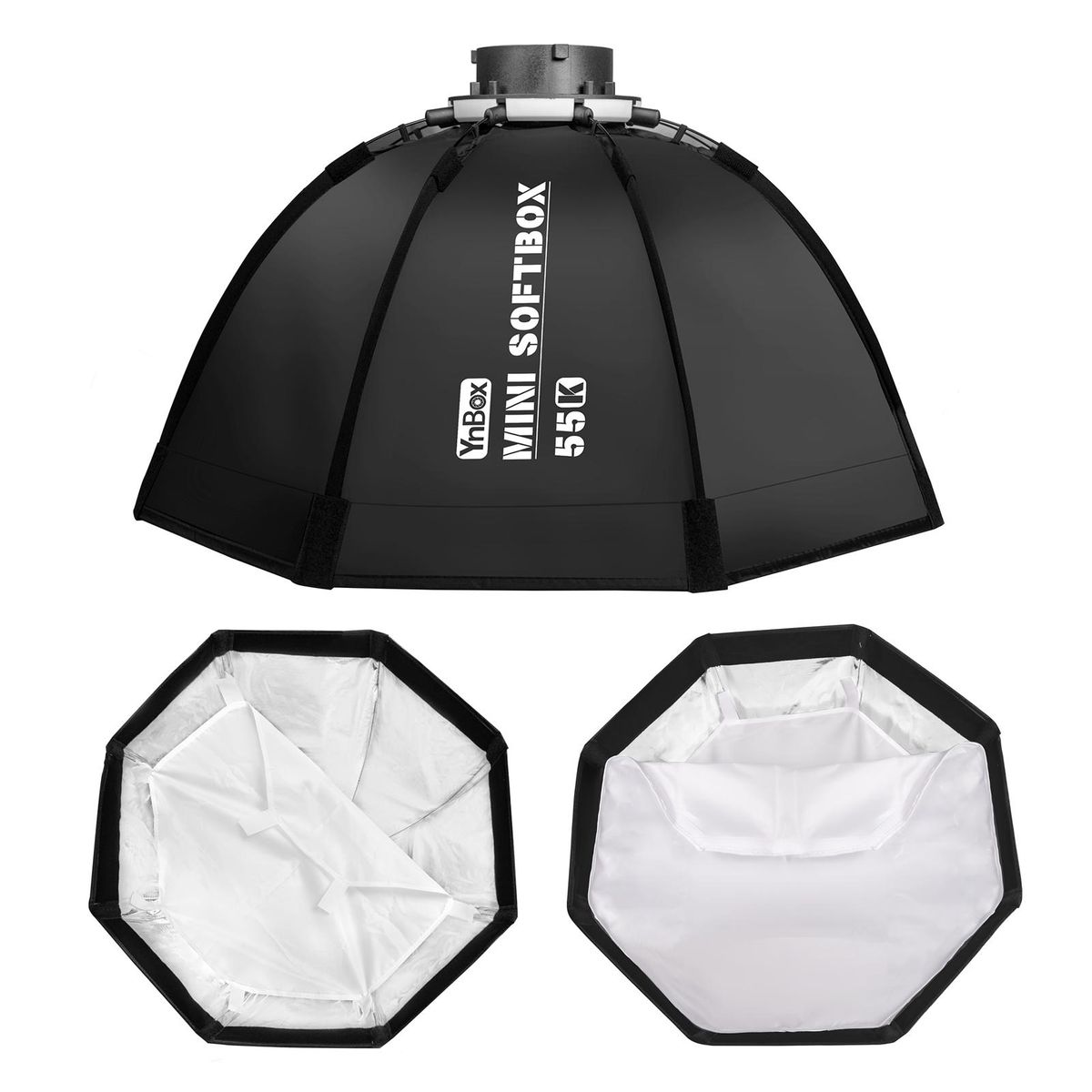 YnBox 55K 55cm/22in Octagon Photography Softbox with Bowens Mount Removeable Diffuser Carrying Bag for YONGNUO YNLUX100/ YNLUX100 Pro Video Light
