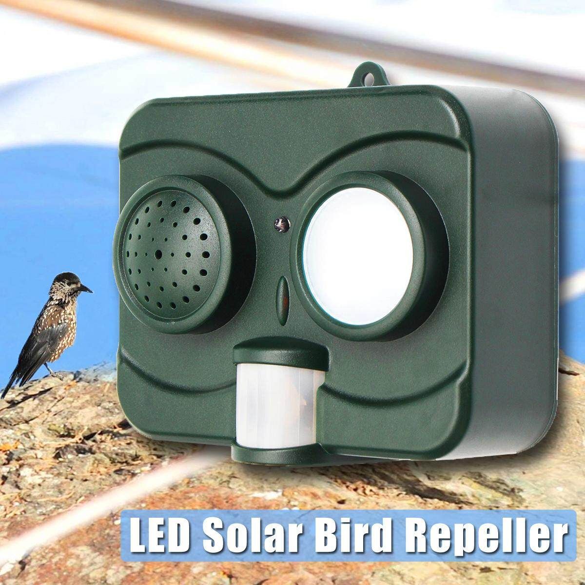 Solar Bird Ultrasonic Acousto-Optic Repellent Deterrent Pigeon Scarer