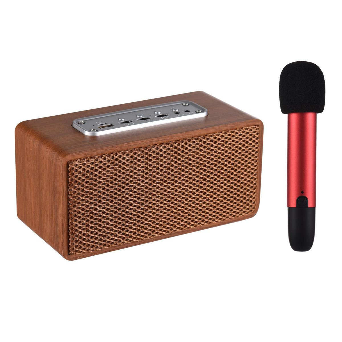 Portable Karaoke Machine for Adults 5W*2 High Power Wireless BT Speakers LED Lights Rechargeable Home Karaoke Support BT/USB Play with Wireless UHF   Microphone