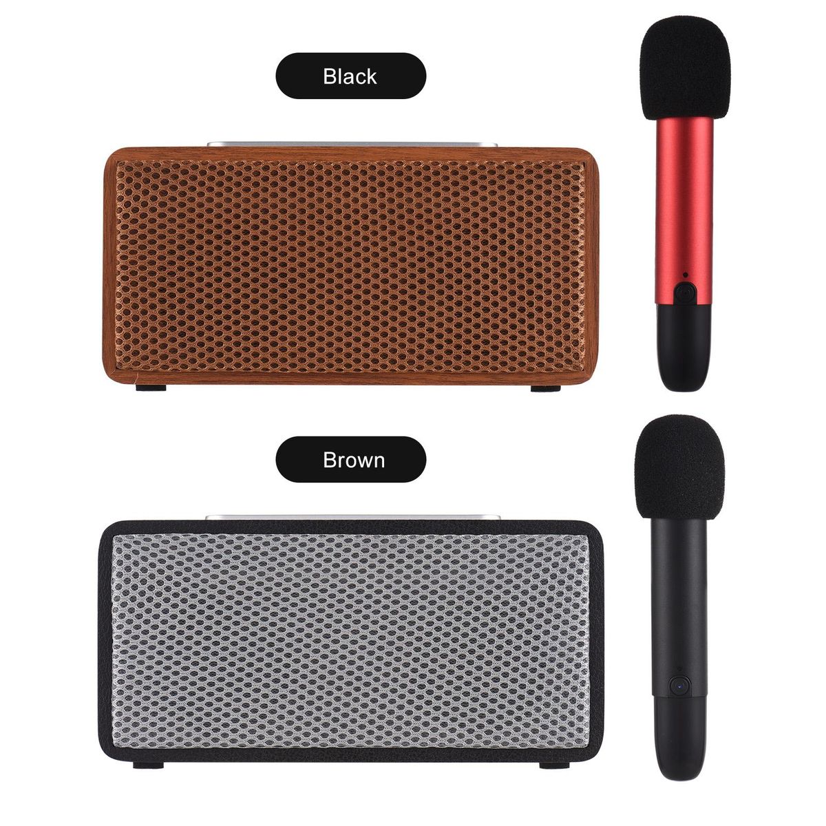 Portable Karaoke Machine for Adults 5W*2 High Power Wireless BT Speakers LED Lights Rechargeable Home Karaoke Support BT/USB Play with Wireless UHF   Microphone