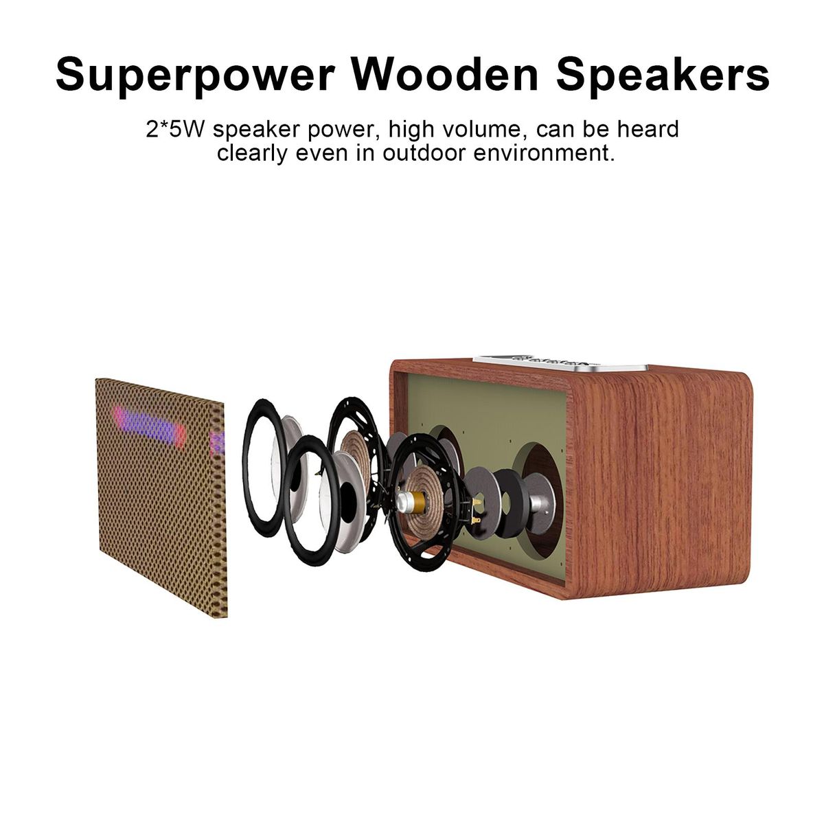 Portable Karaoke Machine for Adults 5W*2 High Power Wireless BT Speakers LED Lights Rechargeable Home Karaoke Support BT/USB Play with Wireless UHF   Microphone
