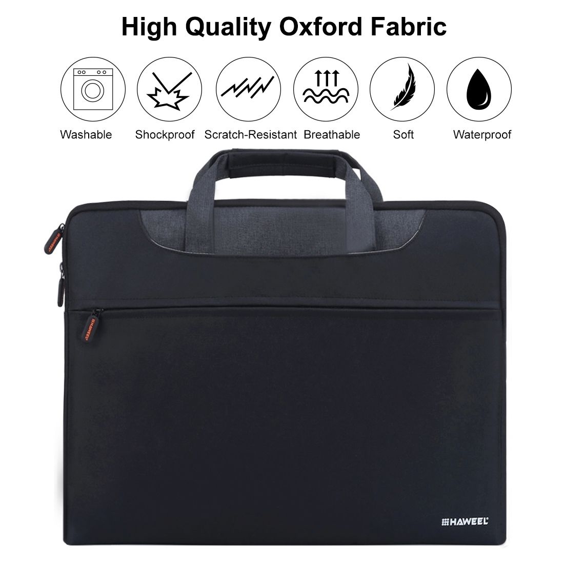 HAWEEL 15.6 Inch Zipper Shoulder Handheld Laptop Bag, Forbook, Samsung, Lenovo, Sony, DELL Alienware, CHUWI, ASUS, HP, 15.6 Inch And Below Laptops(Black)