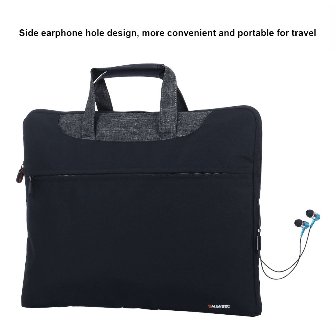 HAWEEL 15.6 Inch Zipper Shoulder Handheld Laptop Bag, Forbook, Samsung, Lenovo, Sony, DELL Alienware, CHUWI, ASUS, HP, 15.6 Inch And Below Laptops(Black)