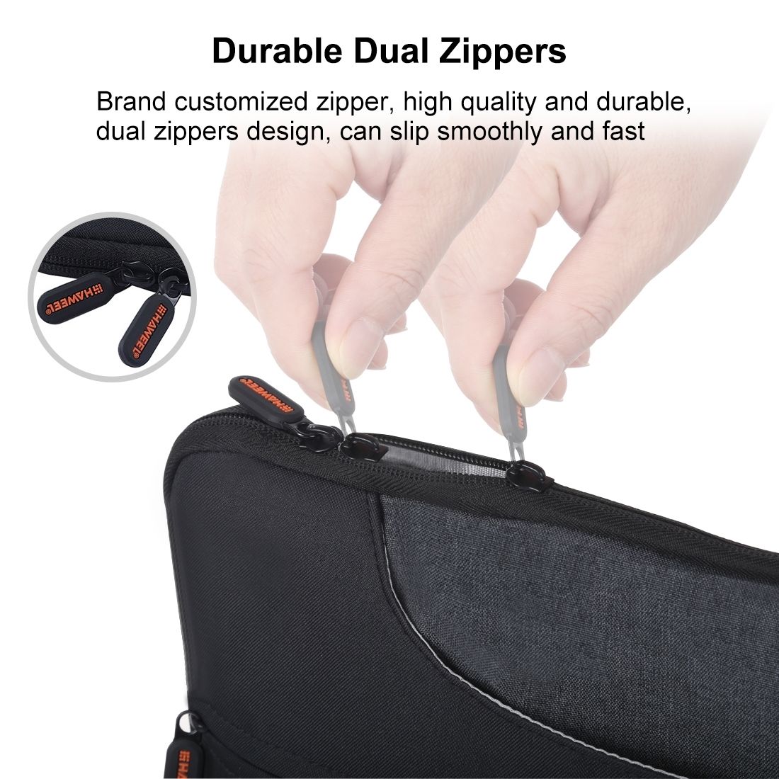 HAWEEL 15.6 Inch Zipper Shoulder Handheld Laptop Bag, Forbook, Samsung, Lenovo, Sony, DELL Alienware, CHUWI, ASUS, HP, 15.6 Inch And Below Laptops(Black)
