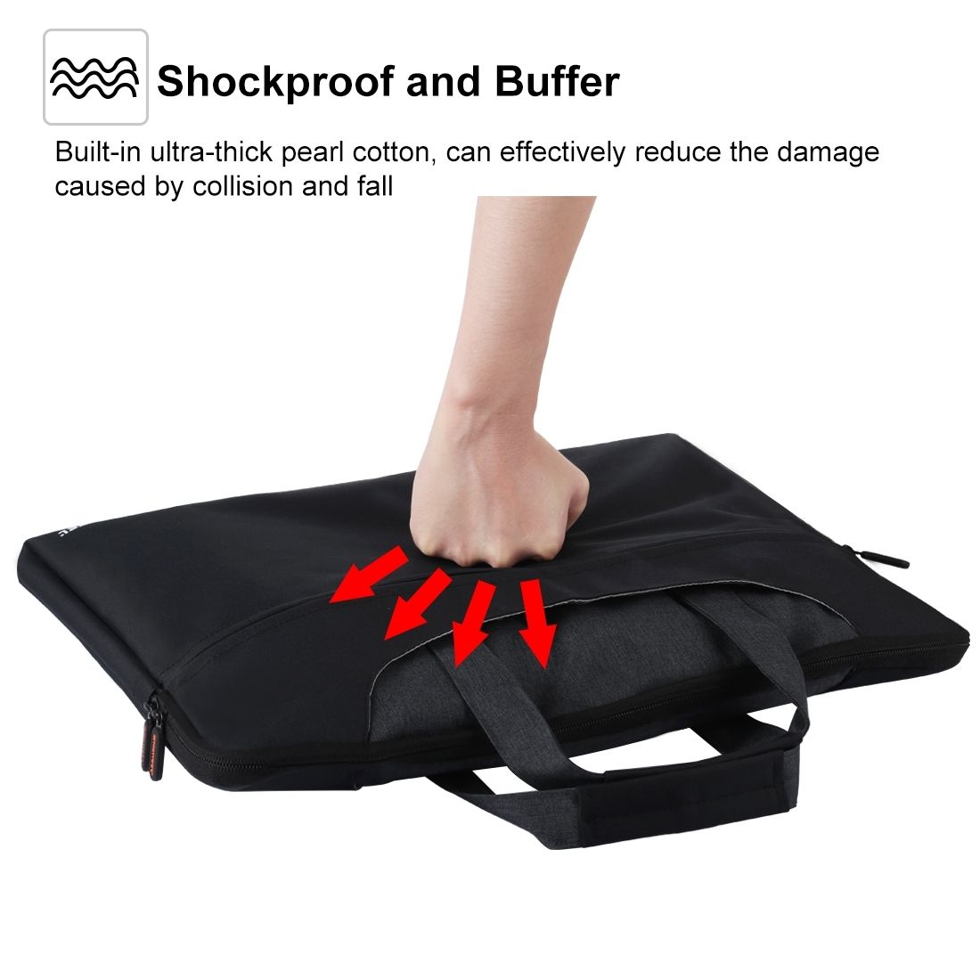 HAWEEL 15.6 Inch Zipper Shoulder Handheld Laptop Bag, Forbook, Samsung, Lenovo, Sony, DELL Alienware, CHUWI, ASUS, HP, 15.6 Inch And Below Laptops(Black)