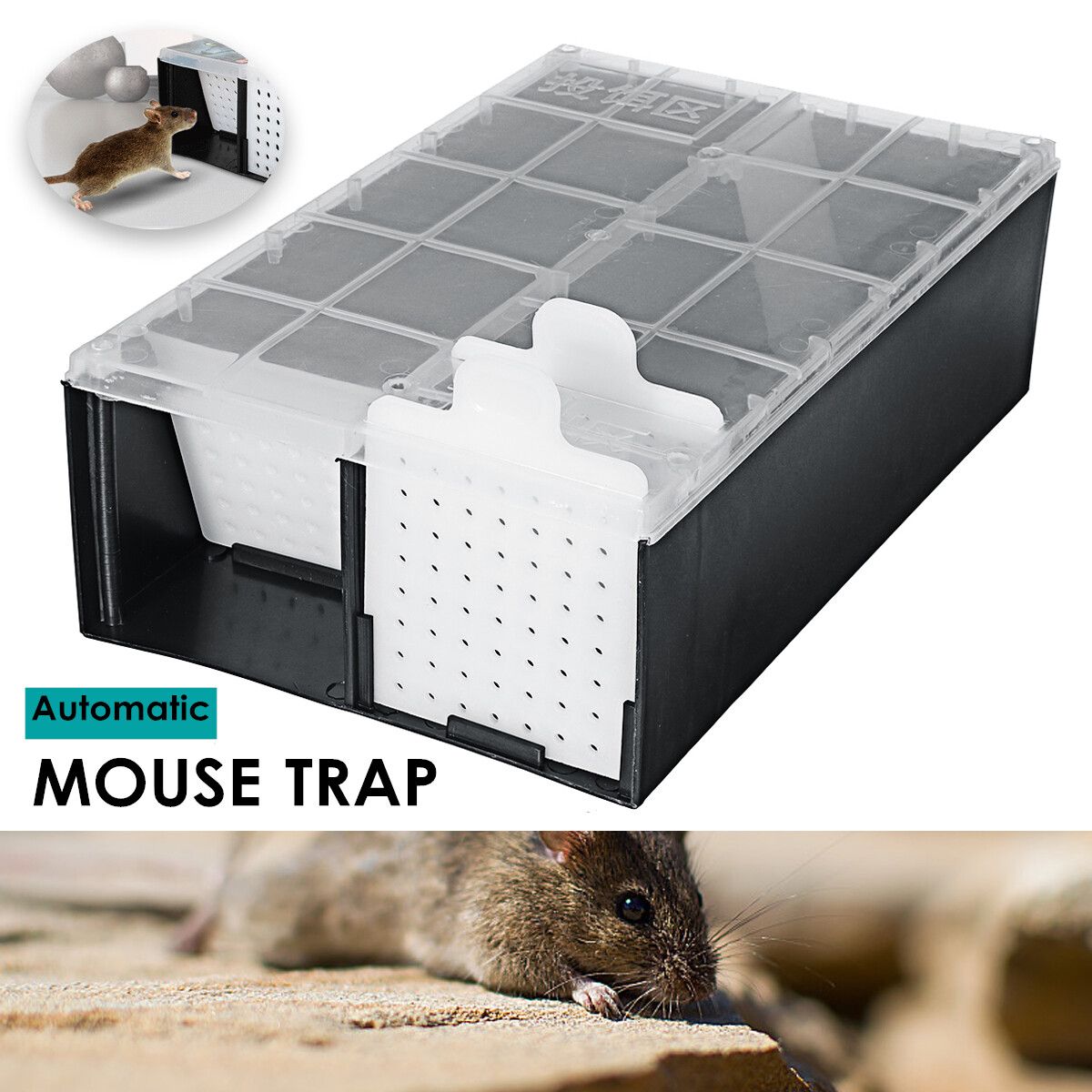 2 Styles Automatic Mouse Trap Case Rat Catcher Cage Mice Rodent Pest Humane