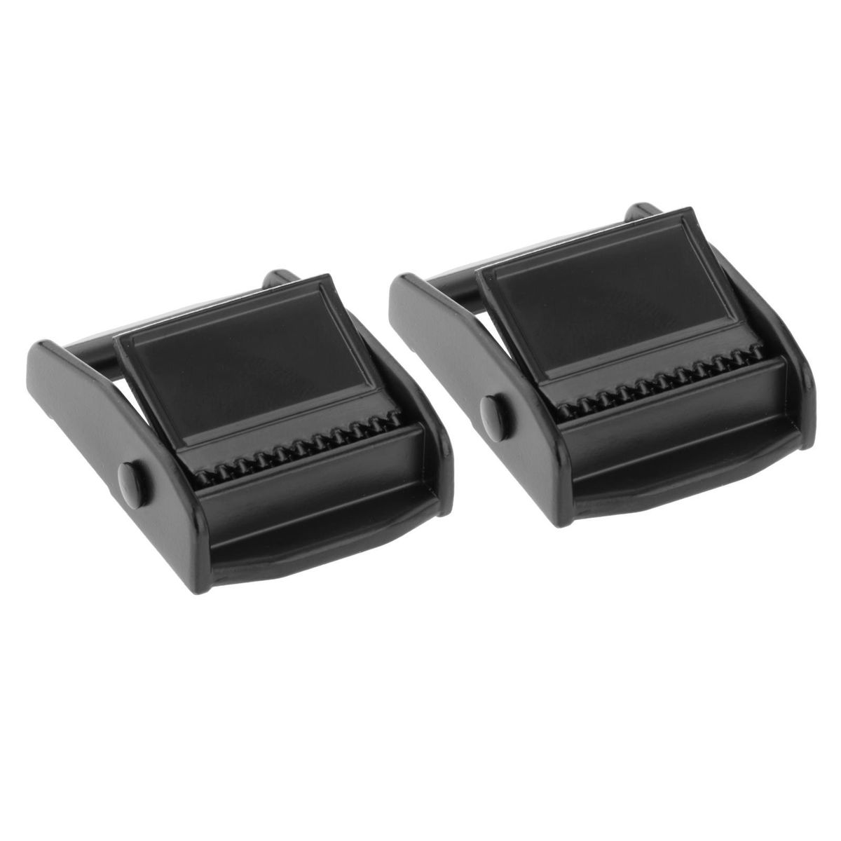 Slider Kayak Webbing Buckle Ladder Lock Clasp For Luggage Black 2pcs