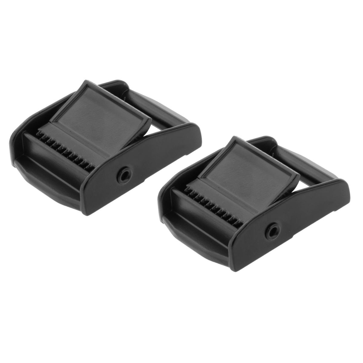 Slider Kayak Webbing Buckle Ladder Lock Clasp For Luggage Black 2pcs