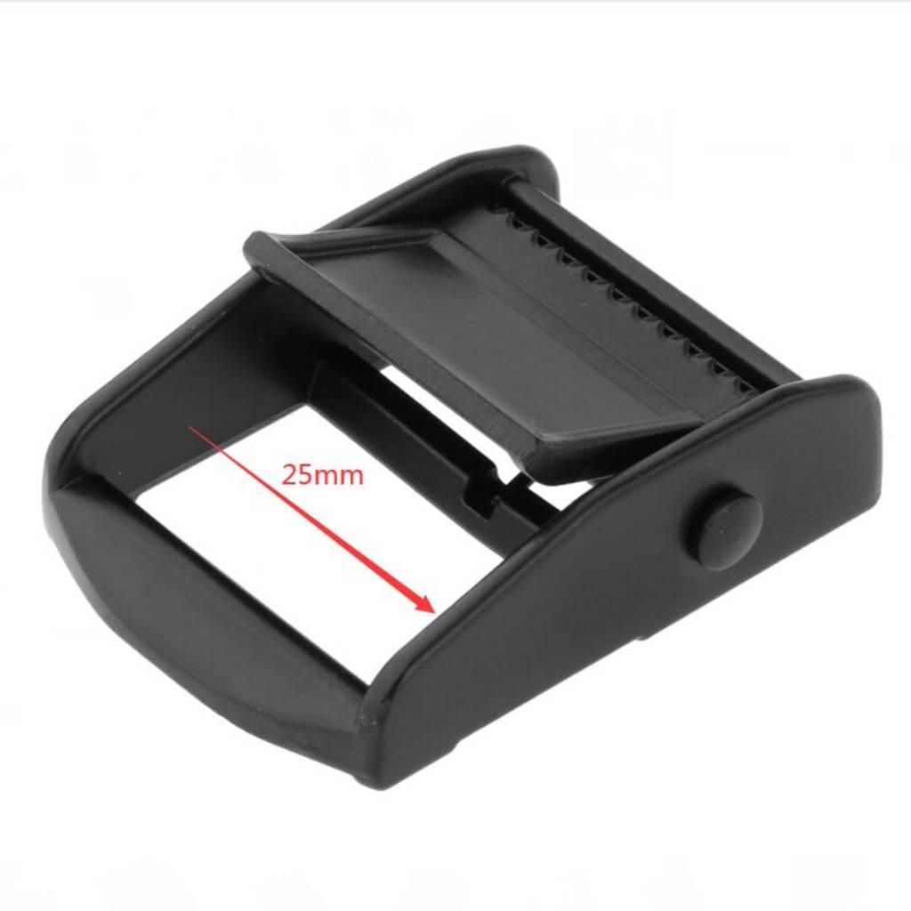 Slider Kayak Webbing Buckle Ladder Lock Clasp For Luggage Black 2pcs