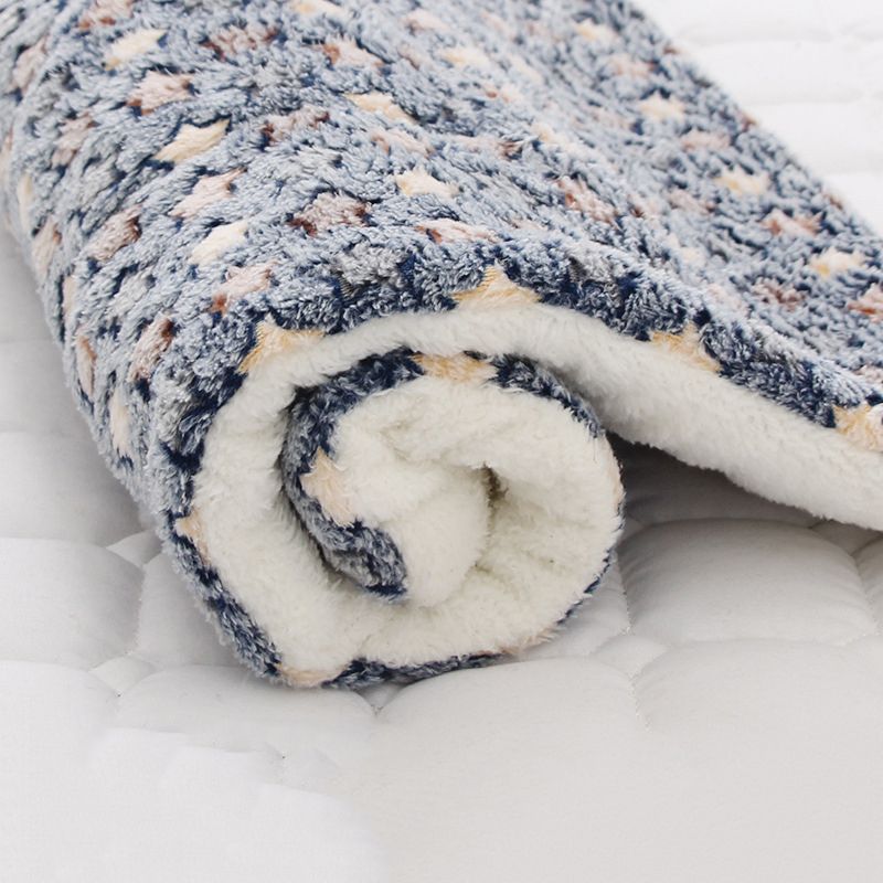 Thickened Flannel Pet Wool Cushion Soft Pet Blanket Cute Patterned Mattress Puppy Dog Cat Sofa Cushion Peace Of Mind Sleep Cover-Style-1