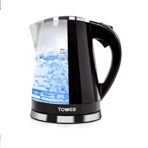 T10012 Led Colour Changing Kettle - 2200W - Black & Blue
