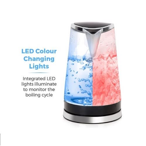 T10012 Led Colour Changing Kettle - 2200W - Black & Blue