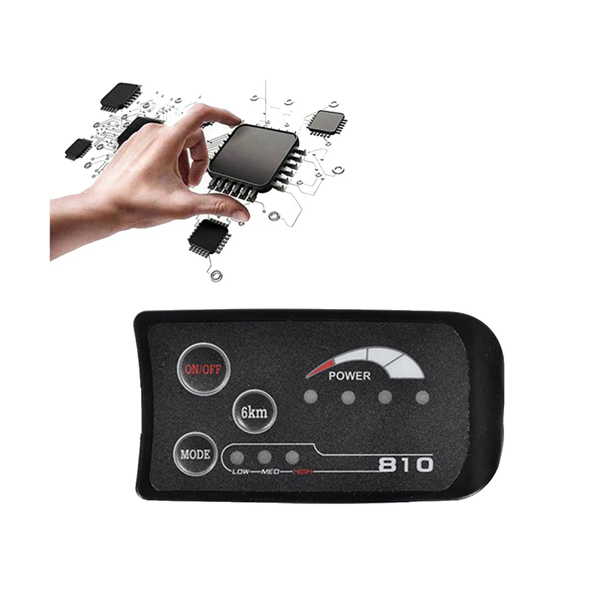 S810 E-Bike LED Display Meter 36V IP65 UART Protocol SM 5+2 PIN for Electric Bicycle Electric Bike Meter