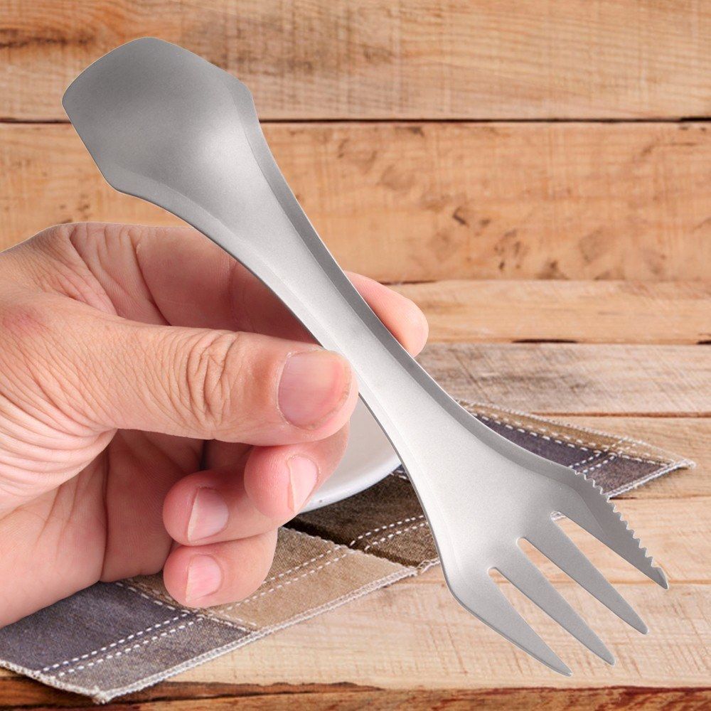 2-IN-1 Titanium Spoon Fork Picnic Traveling Camping