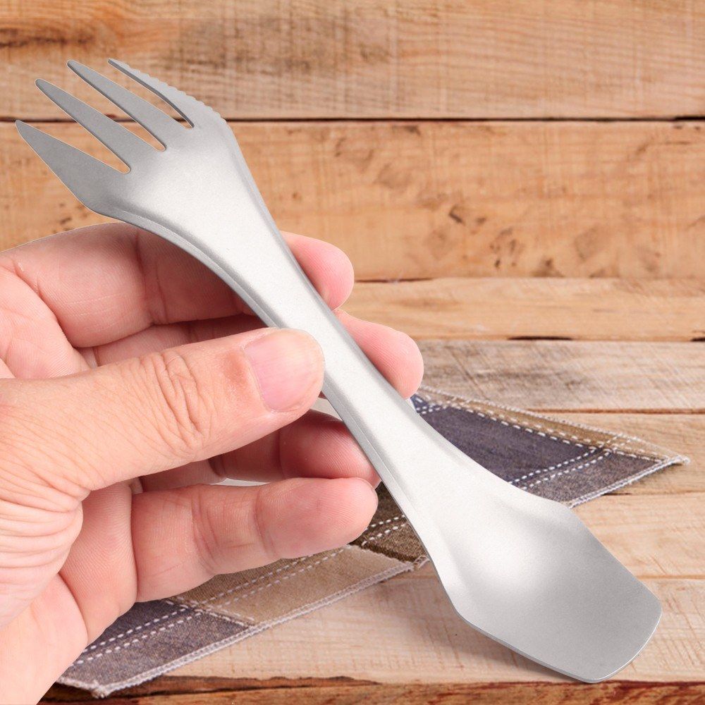 2-IN-1 Titanium Spoon Fork Picnic Traveling Camping