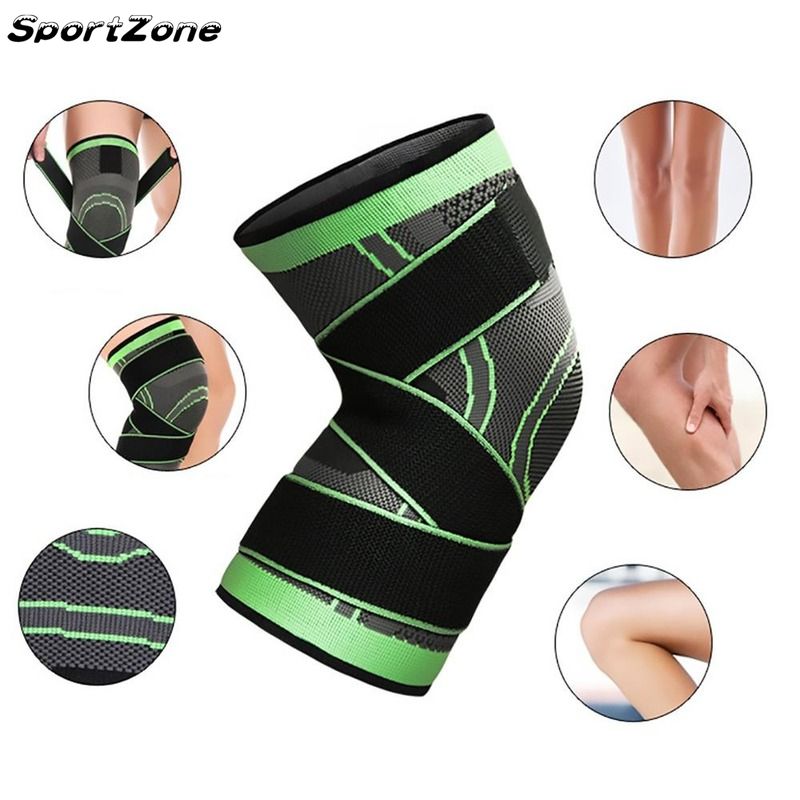 1PC Kneepad Elastic Bandage Pressurized Knee Pads Knee Protector For Fitness Sports Running Arthritis Muscle Joint Brace(#1 Piece Black)
