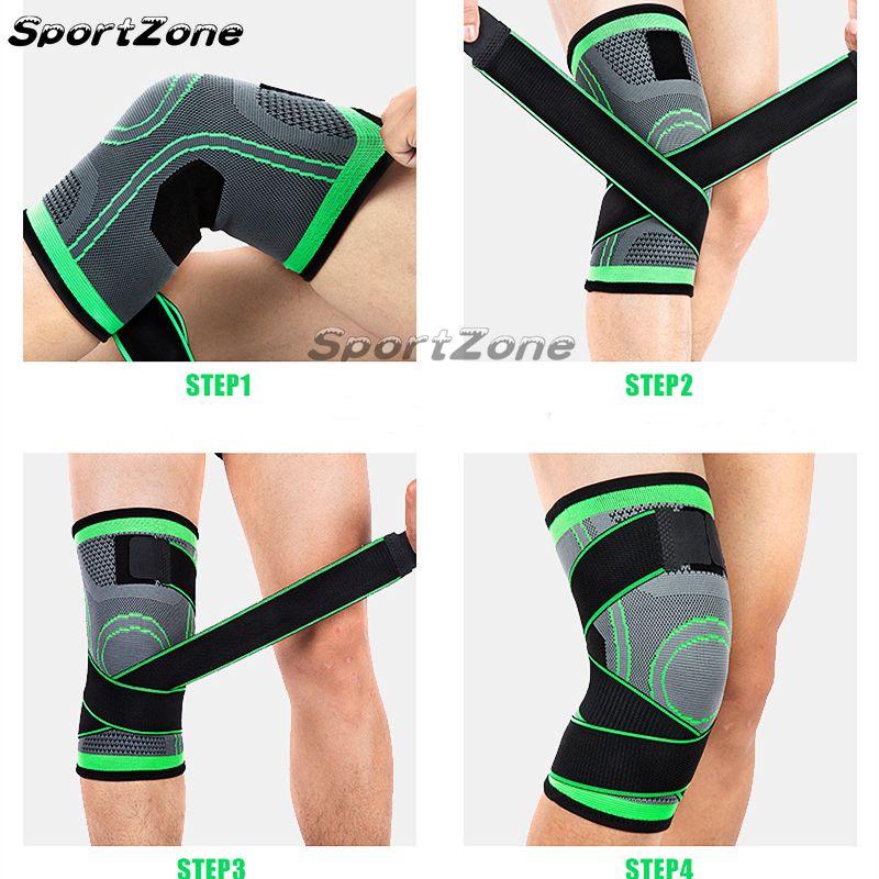 1PC Kneepad Elastic Bandage Pressurized Knee Pads Knee Protector For Fitness Sports Running Arthritis Muscle Joint Brace(#1 Piece Black)