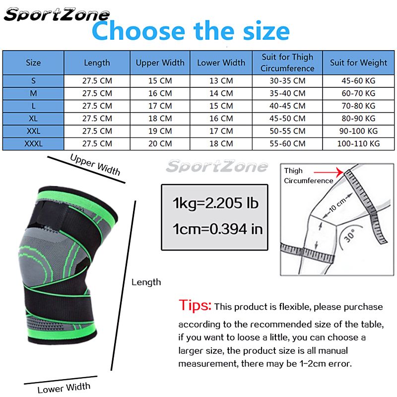 1PC Kneepad Elastic Bandage Pressurized Knee Pads Knee Protector For Fitness Sports Running Arthritis Muscle Joint Brace(#1 Piece Black)