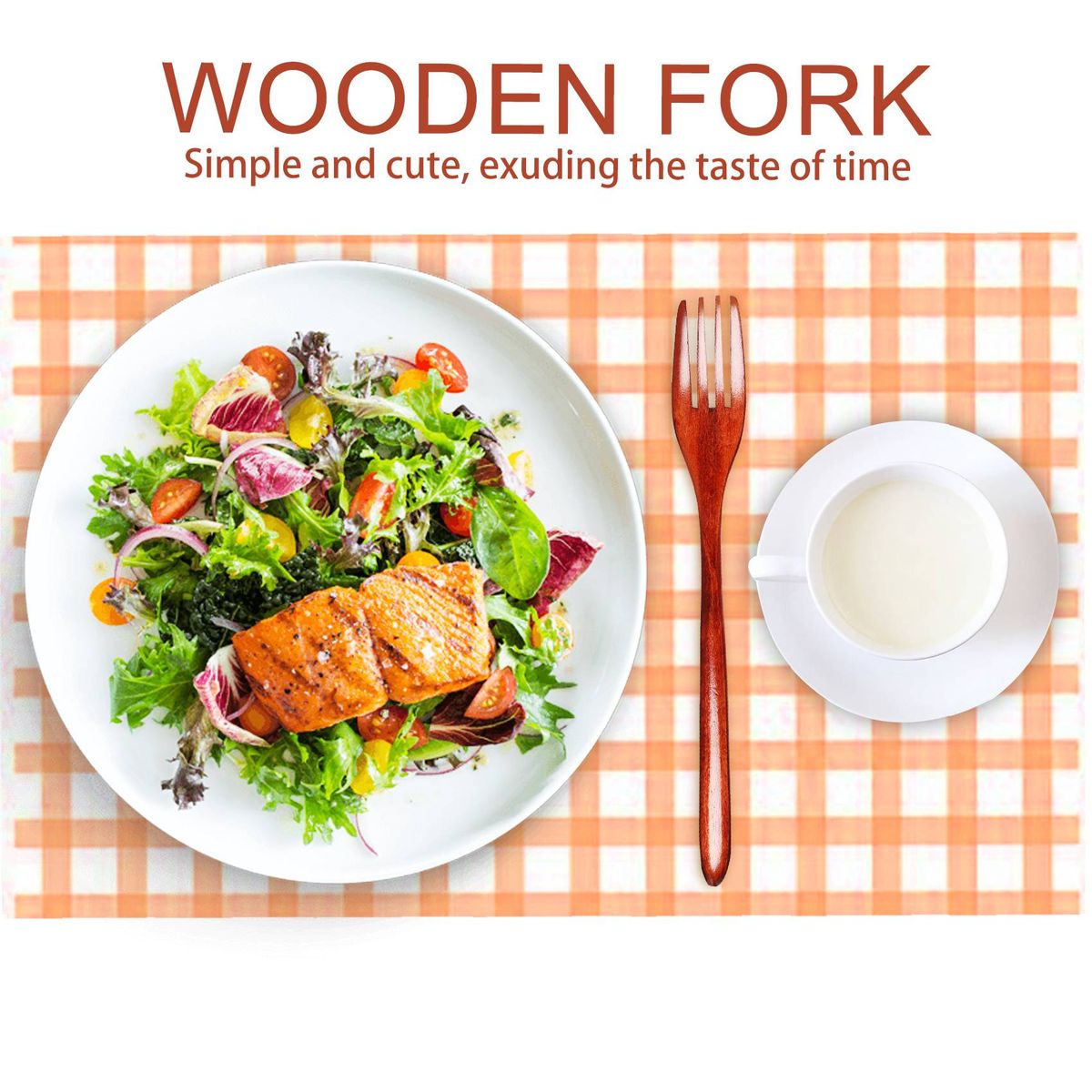 Wooden Forks, 5 Pieces Wood Salad Dinner Fork