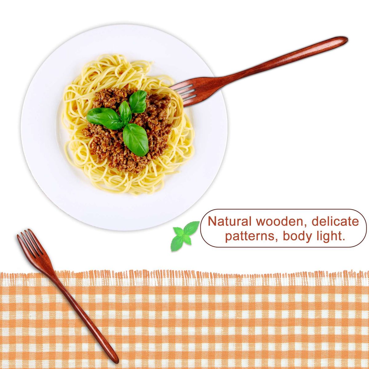 Wooden Forks, 5 Pieces Wood Salad Dinner Fork