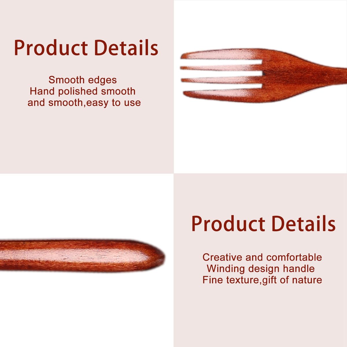 Wooden Forks, 5 Pieces Wood Salad Dinner Fork