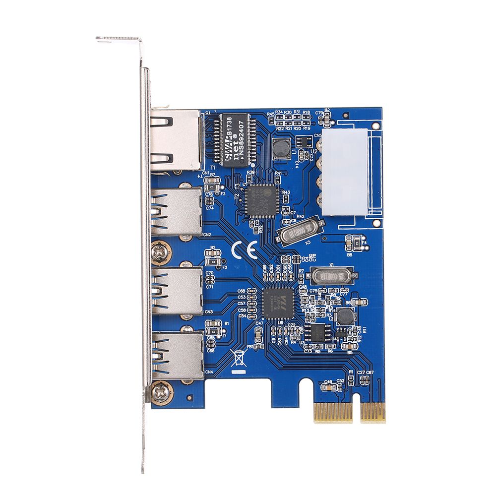 PCI-E To USB3.0 Expansion Card 3 USB3.0 Ports 4Pin Power