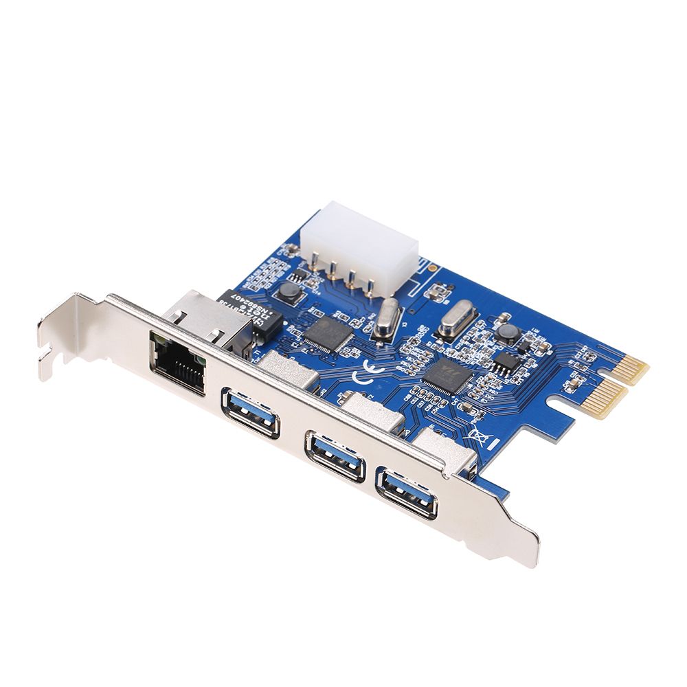 PCI-E To USB3.0 Expansion Card 3 USB3.0 Ports 4Pin Power