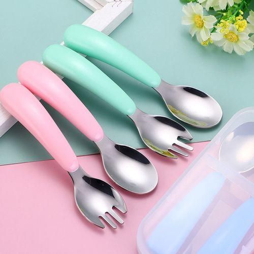 6PCS Stainless Steel Tableware Set Children's Spoon Fork