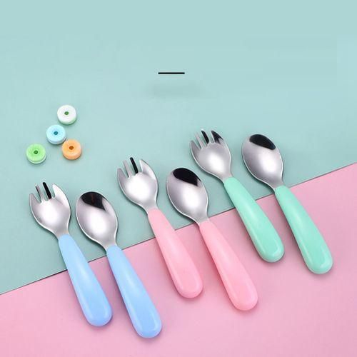 6PCS Stainless Steel Tableware Set Children's Spoon Fork