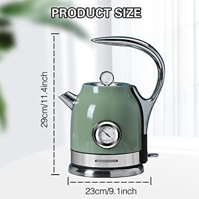 Retro Electric Stainless Steel Kettle With Temperature Control - 1500W - 1.8L
