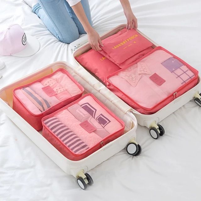 6pcs Travel Storage Bag Waterproof Clothes Packing Cube Set