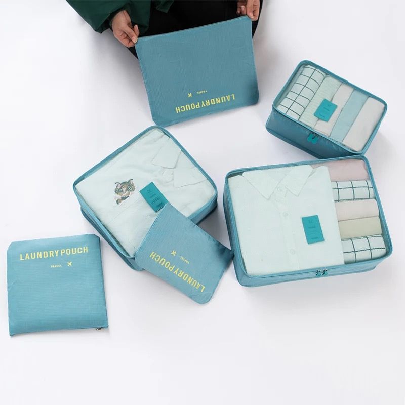6pcs Travel Storage Bag Waterproof Clothes Packing Cube Set