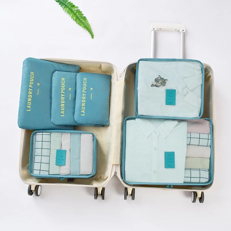 6pcs Travel Storage Bag Waterproof Clothes Packing Cube Set