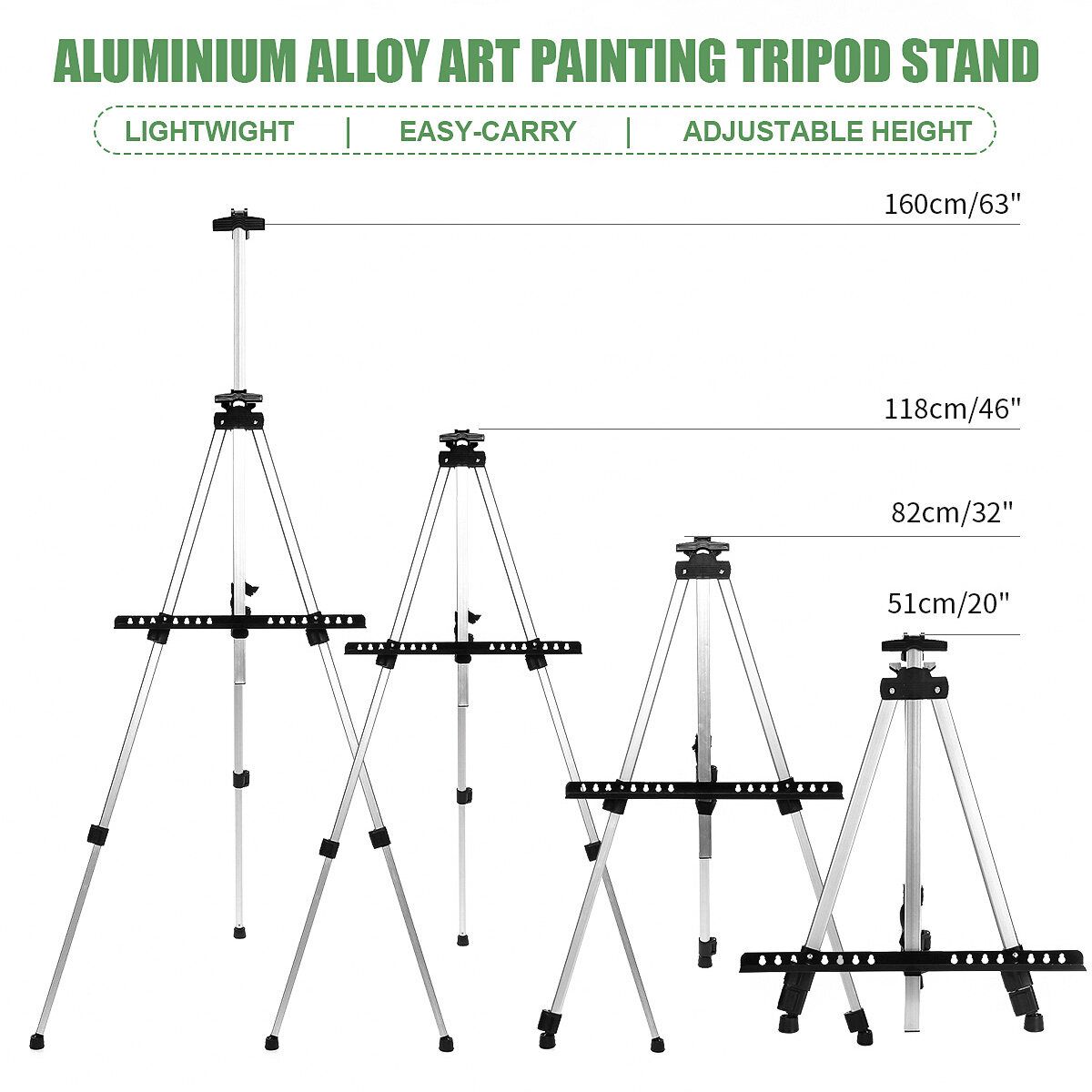 UK Aluminum Alloy Easel Telescopic Tripod Drawing Board Display Stand
