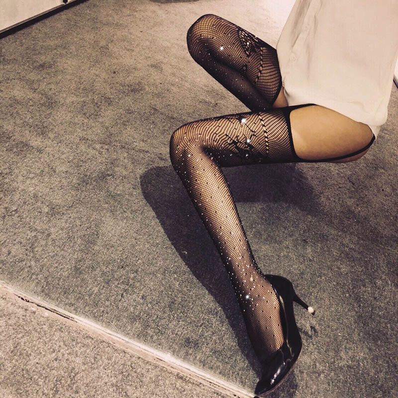 Ladies Hollow Tight Lace Sexy Stockings Thigh Embroidery Transparent Pantyhose