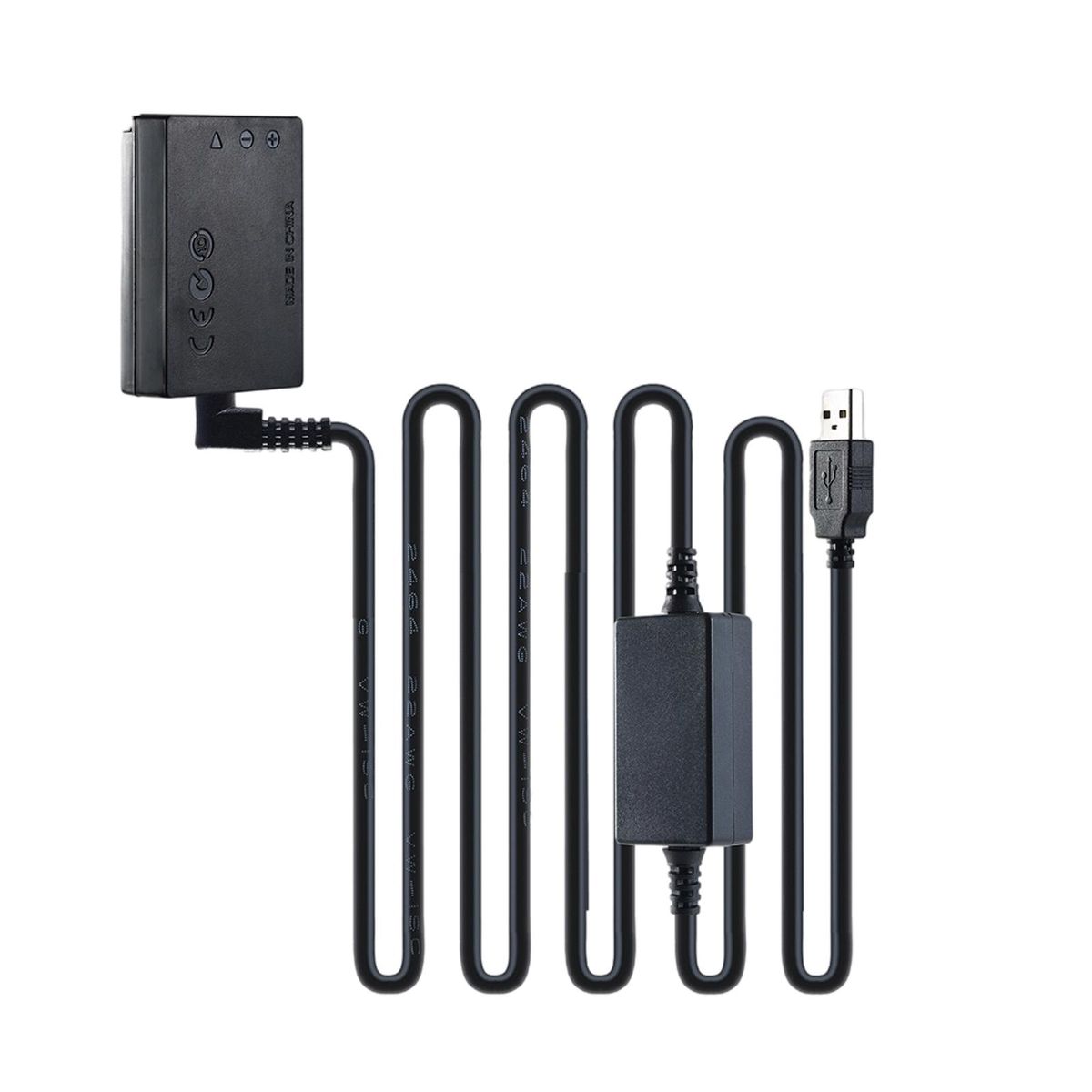 E12 Dummy Battery USB Cable Power Adapter Kit For EOS M2 M10 M50 M200