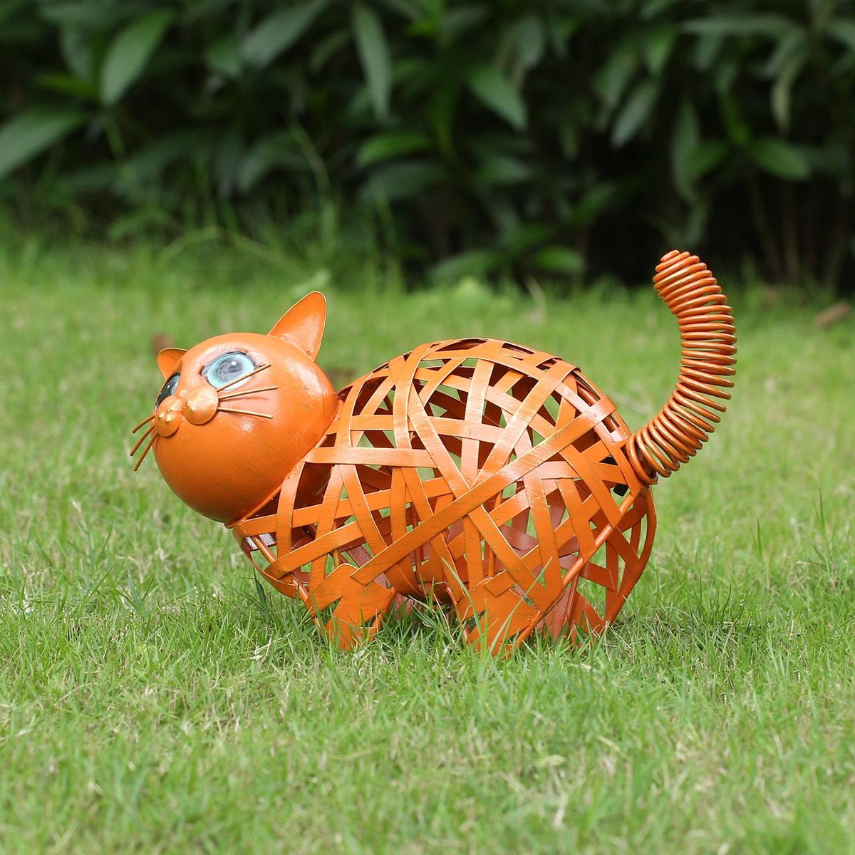 Tomfeel Braided Cat Sculpture Modern Iron Ornament Creatively Braided Figurine Handmade Craft Special Animal Styling Shelf and Desk Decoration Home Decor