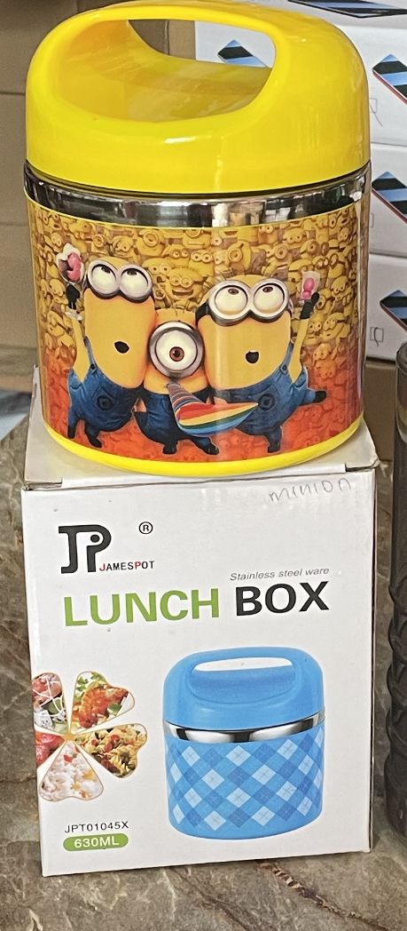Single  Layer Minion Character Food Flask With Free Spoon