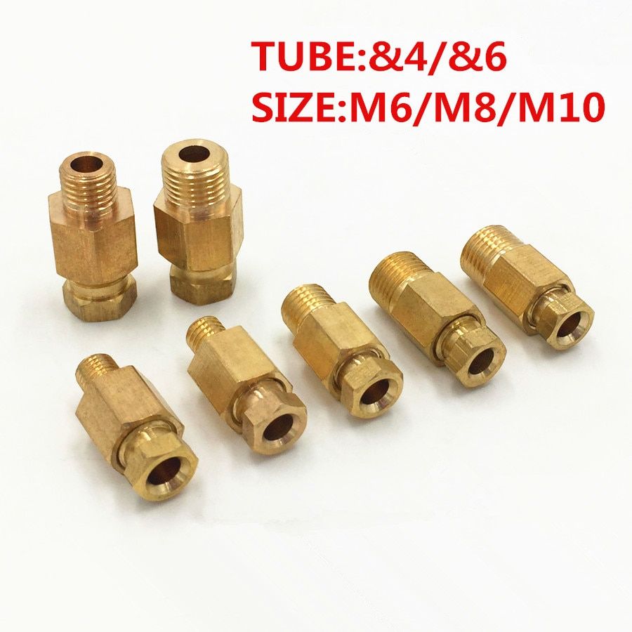 4mm Tube Fitting/M6*1 Male Thread/M8*1 Female Thread Straight Adapter/adaptor PD-406 For Lubrication System/CNC Machine Centre