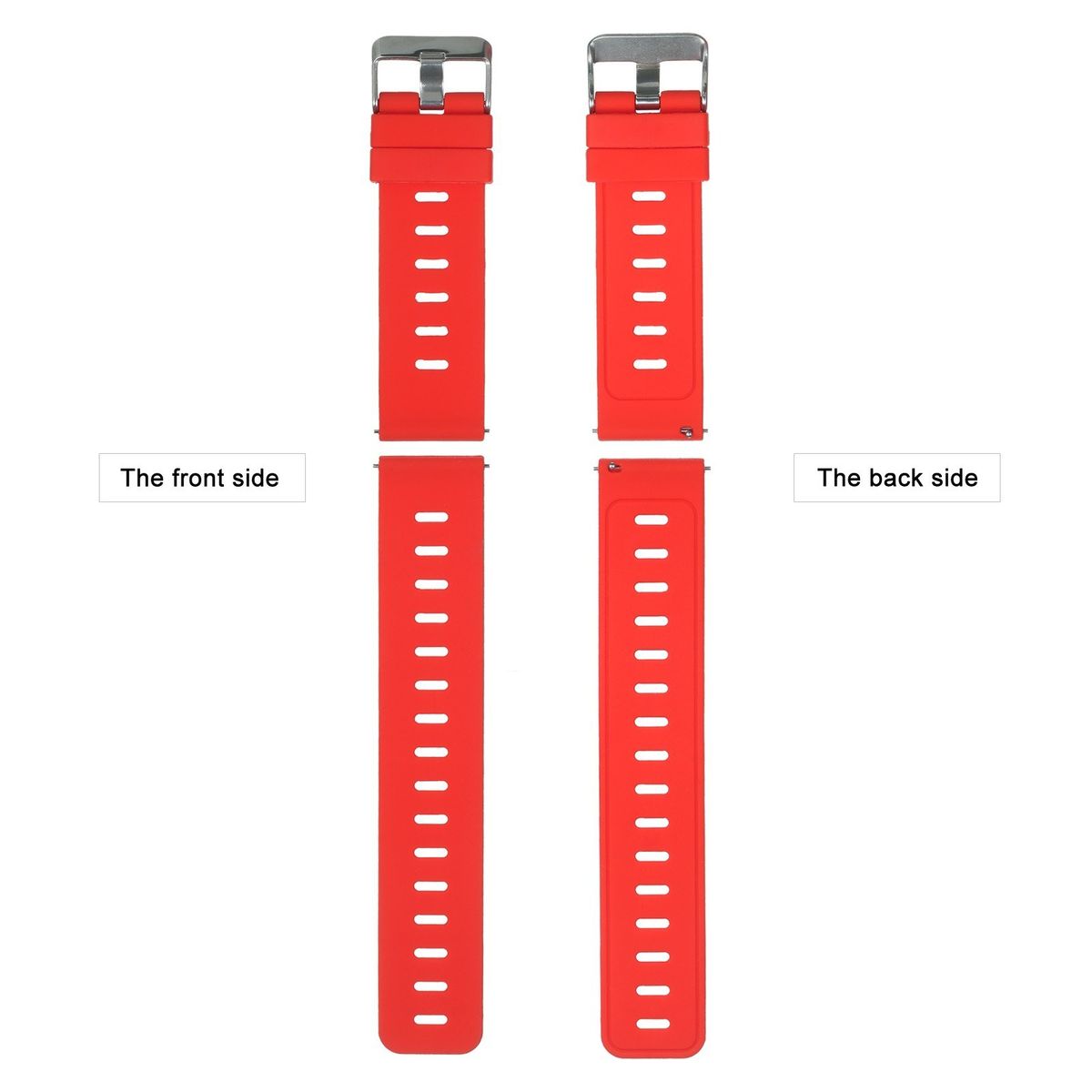 22mm Watch Band Soft Silicone Quick-Release Strap With